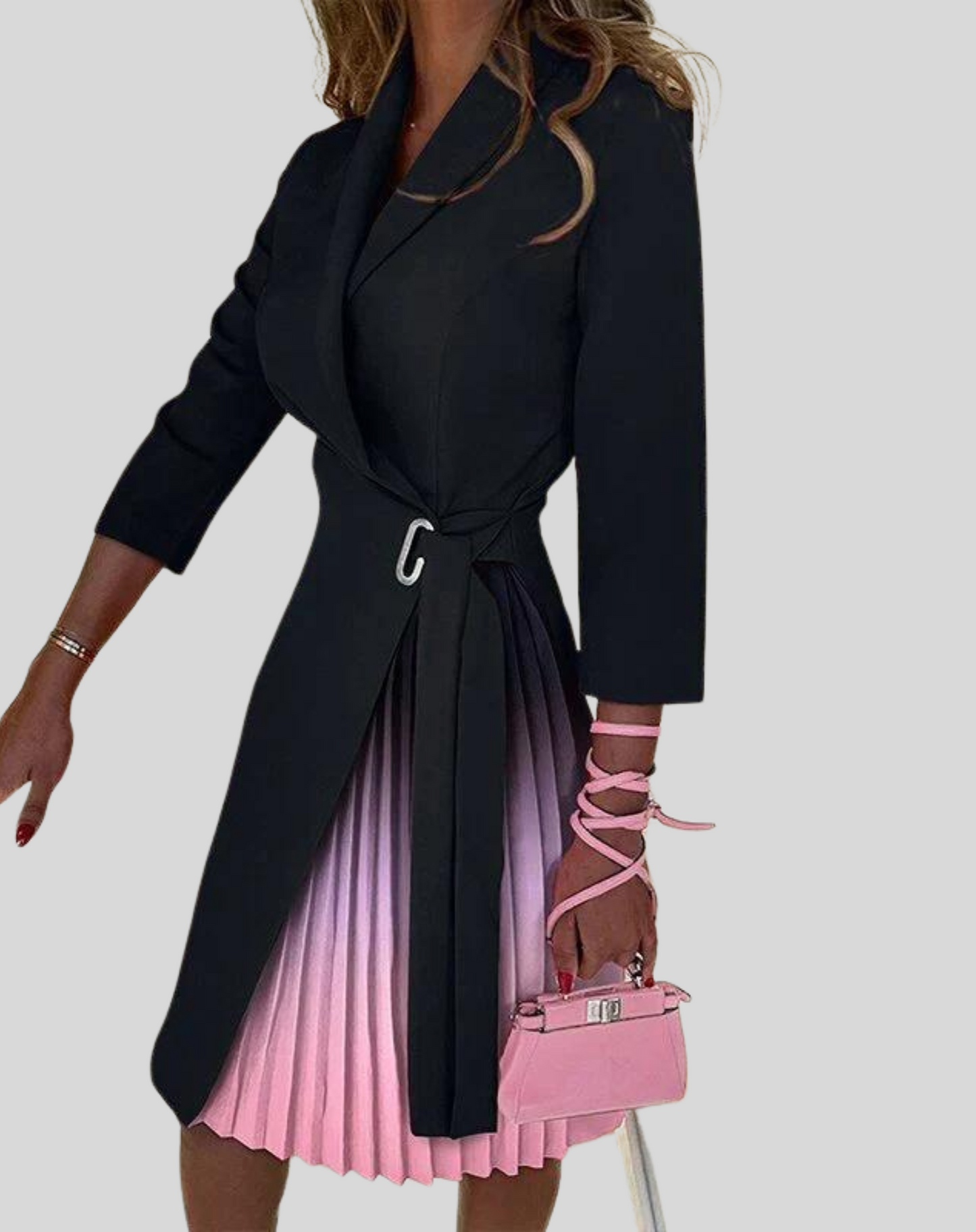 Colorful Belted Women's Blazer Dress