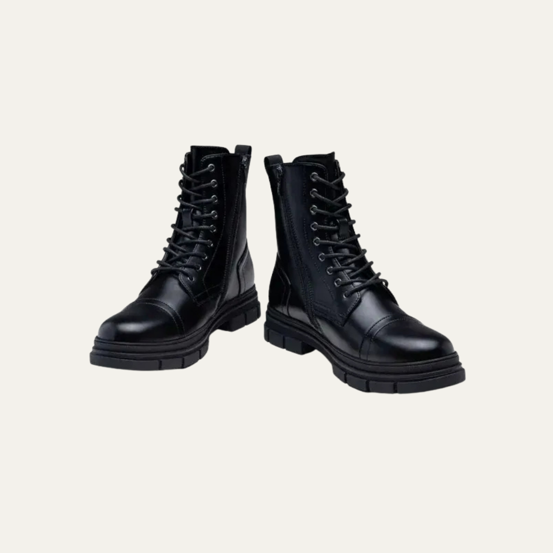 Men’s Cap Toe Combat Boots with Side Zipper