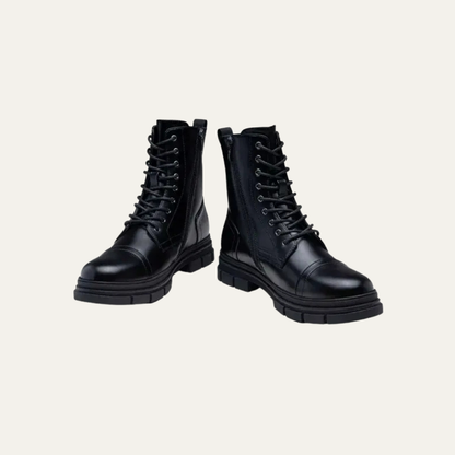 Men’s Cap Toe Combat Boots with Side Zipper
