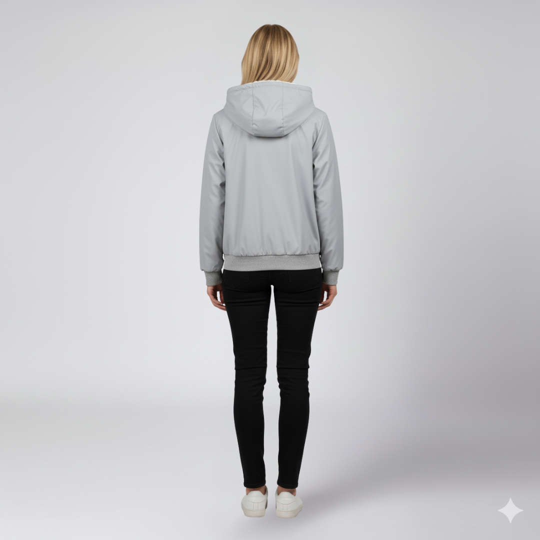 Liza | Winter Jacket - Oversized Reversible Zip-Up Outerwear for Women