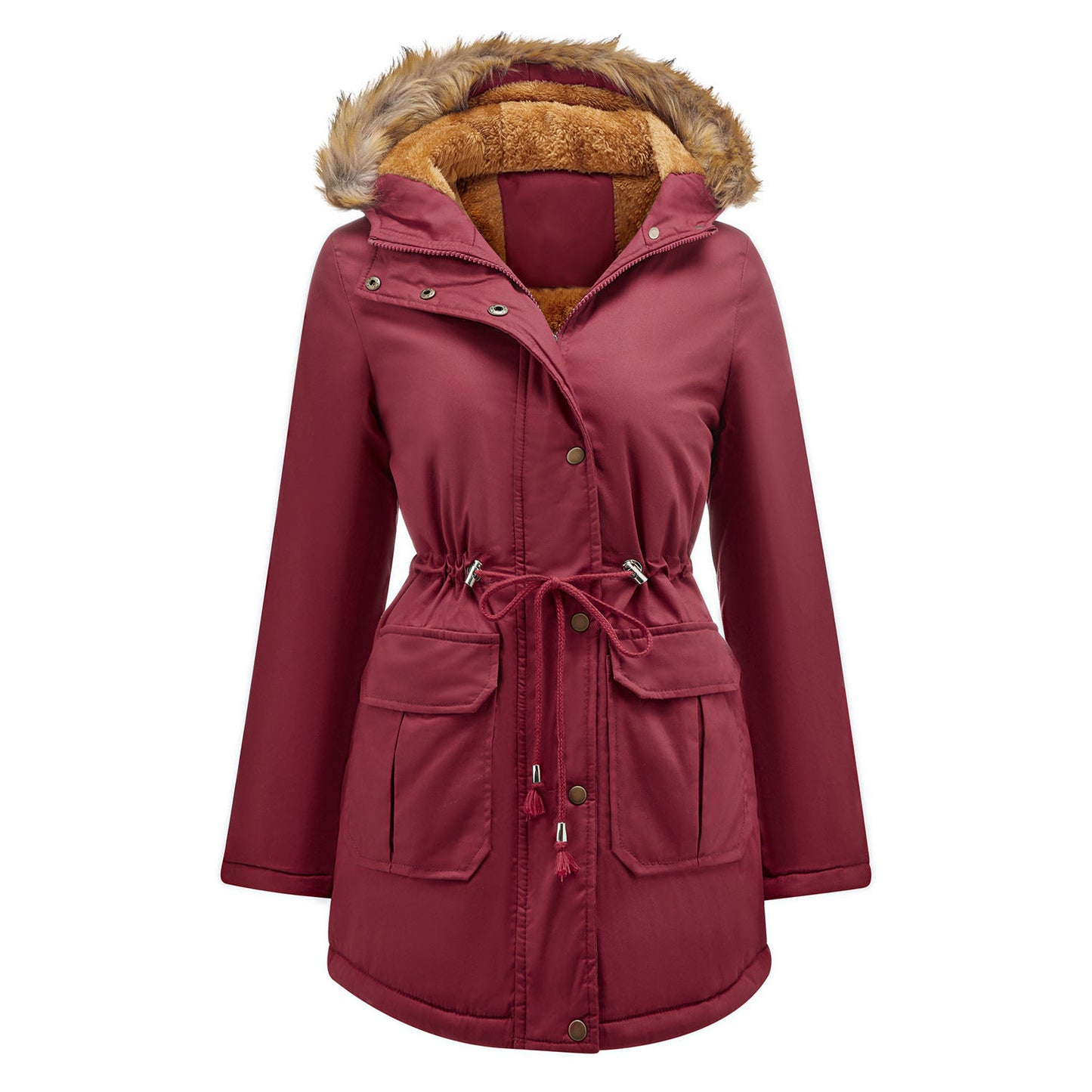 Warm Women's Parka Coat With Fleece Hood - BritishElegance