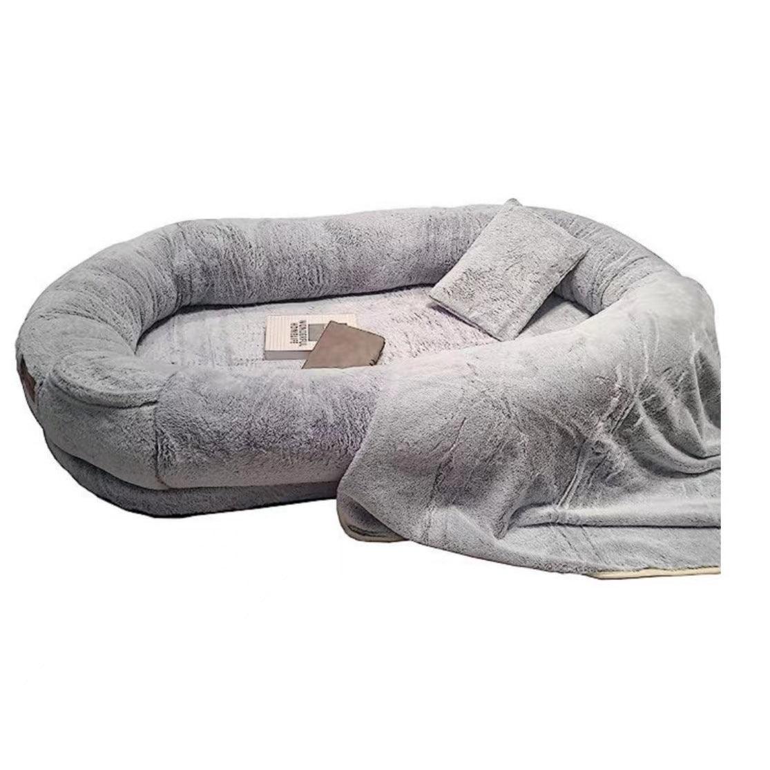 Plush Double Dog Bed for Cozy Pet Lounging