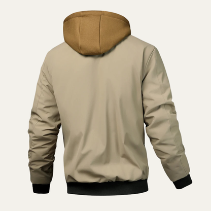 Men’s Casual Quilted Hooded Bomber Jacket