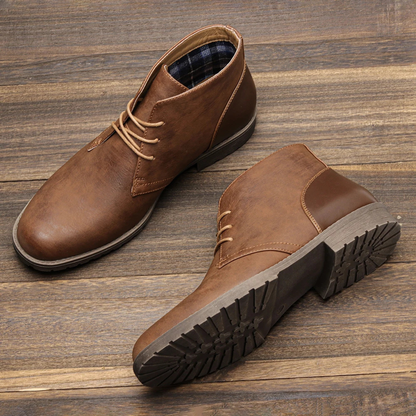 The Cerveteri Men’s Retro Leather Lace Up Ankle Boots