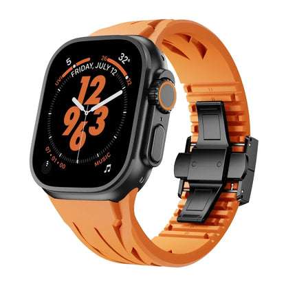 Soft Rubber Apple Watch Band With Metal Clamp