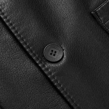 The Posillipo Men’s Smart Faux Winter Leather Blazer Jacket