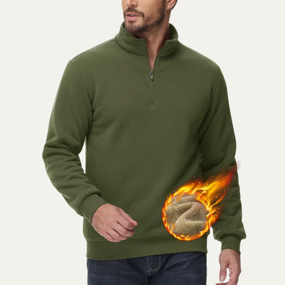 The Porta Romana Men’s Casual Thermal Warm Half Zip Turtleneck Jumper
