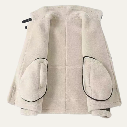 Men’s Shearling Collar Aviator Leather Jacket
