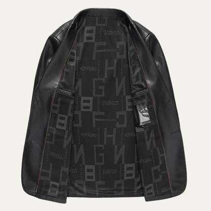 The Posillipo Men’s Smart Faux Winter Leather Blazer Jacket