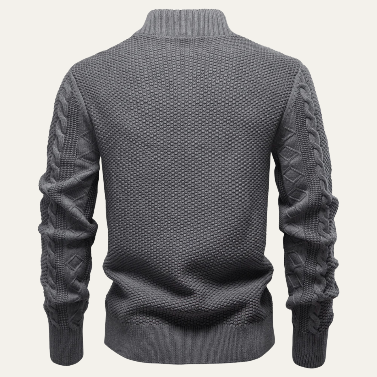 Men’s Striped Slim Fit Quarter Zip Knit Sweater
