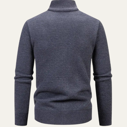The Montefalco Men’s Casual Knitted Stand Collar Zip Cardigan