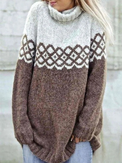 Soft Beige Crew Neck Winter Sweater