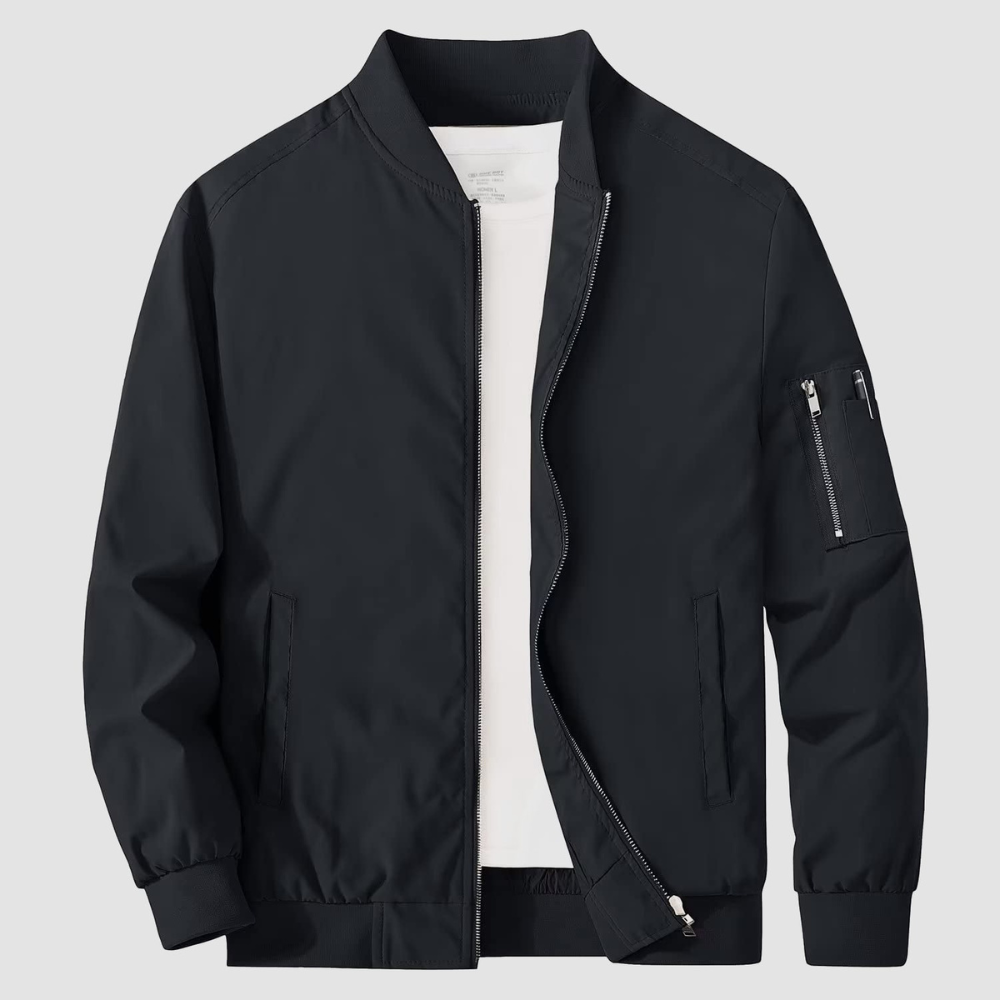 Men’s Classic Full Zipper Bomber Jacket