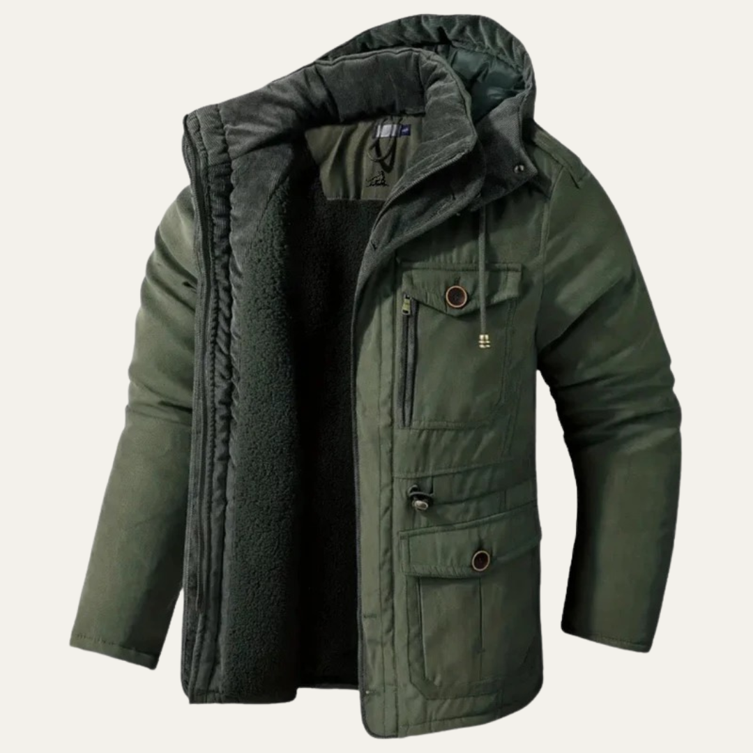 Men’s Corduroy Utility Jacket with Sherpa Collar