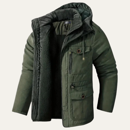 Men’s Corduroy Utility Jacket with Sherpa Collar