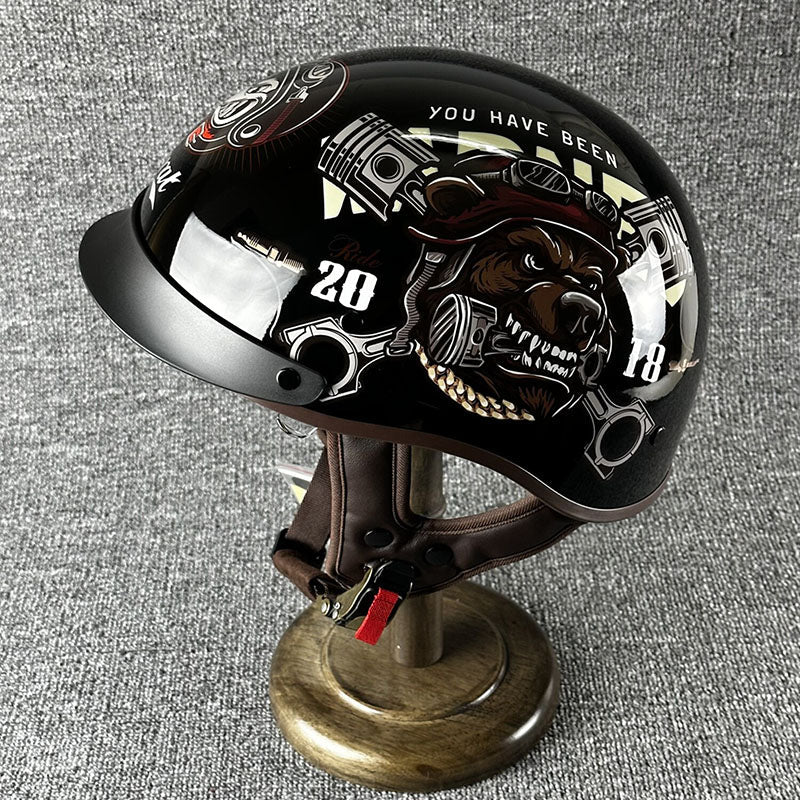 Lightweight Urban Half Face Helmet Quick Release - BritishElegance
