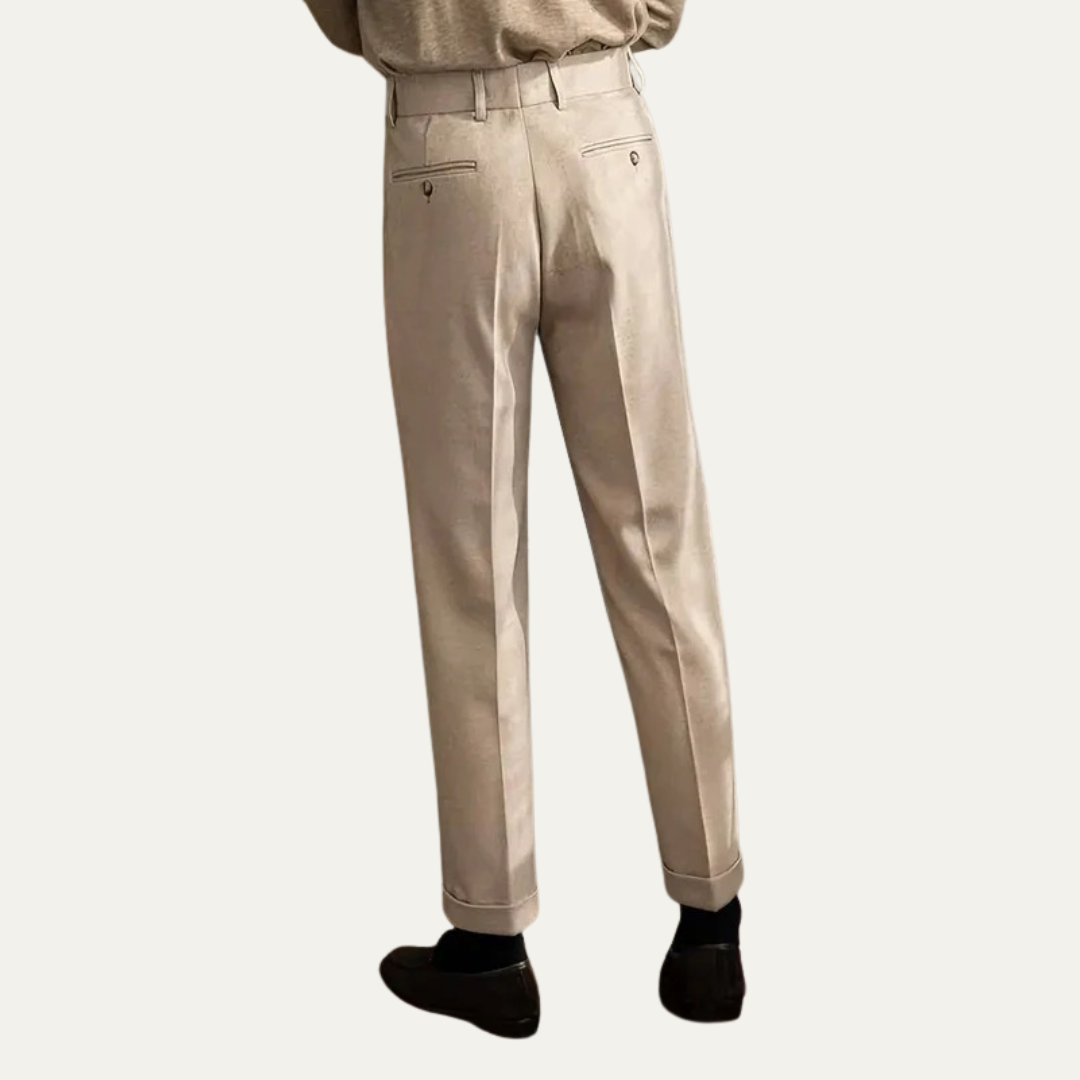 Men’s High-Waist Pleated Summer Chinos