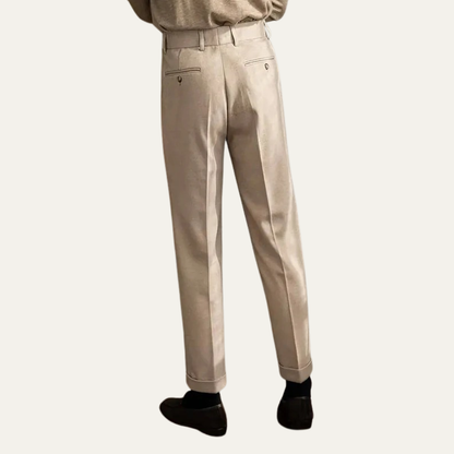 Men’s High-Waist Pleated Summer Chinos