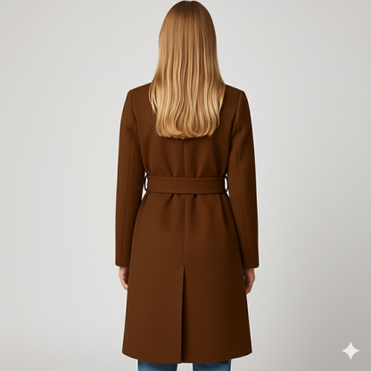 Coleen | Winter Coat - Double-Breasted Classic Outerwear with Waist Belt for Women