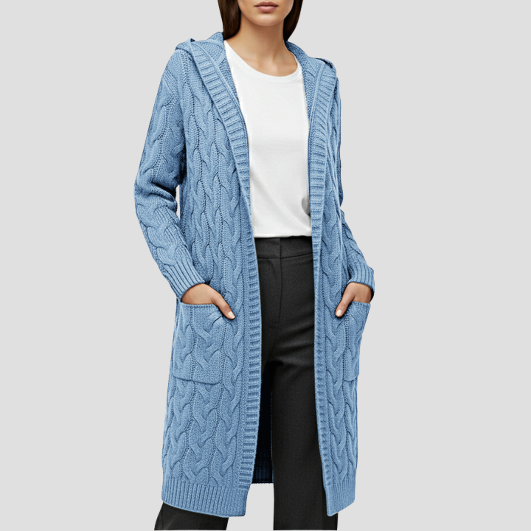 Cozy Cable Knit Open Front Cardigan