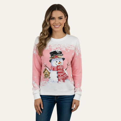 Women’s Festive Snowman Crewneck Sweatshirt