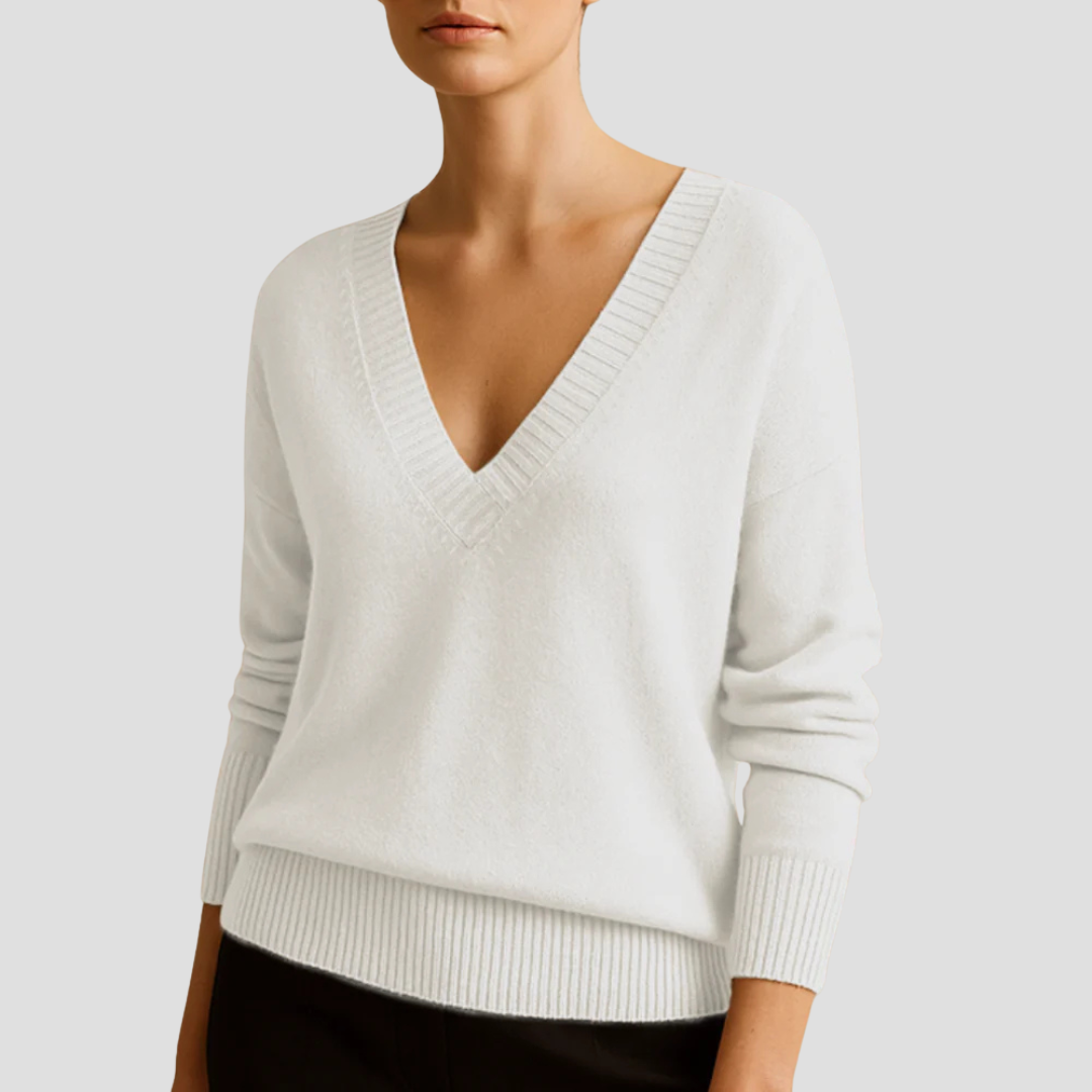 Women's Classic V Neck Sweater