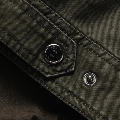 Men’s Faux Suede Bomber Jacket with Chest Patch Pockets