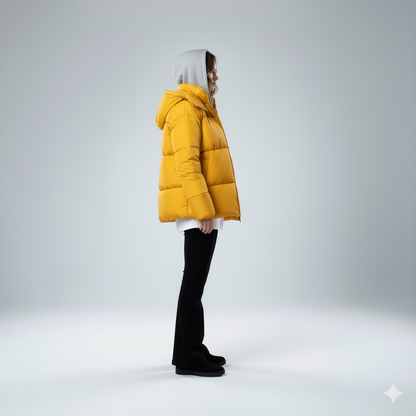 Jasmine | Padded Jacket - Oversized Quilted Hooded Winter Coat for Women