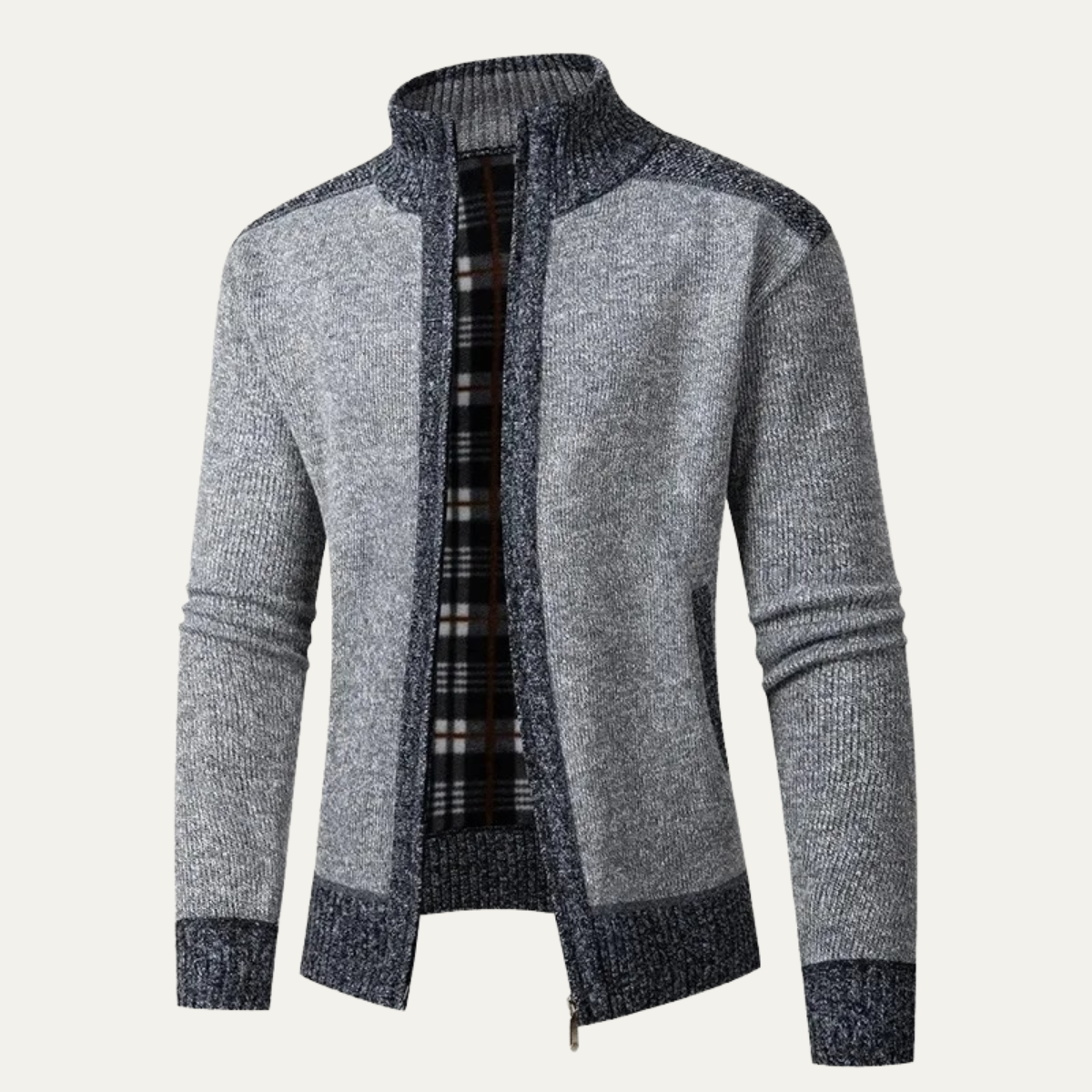 The Cirencester Men’s Thick Fleece Lined Zip Warm Knit Jacket