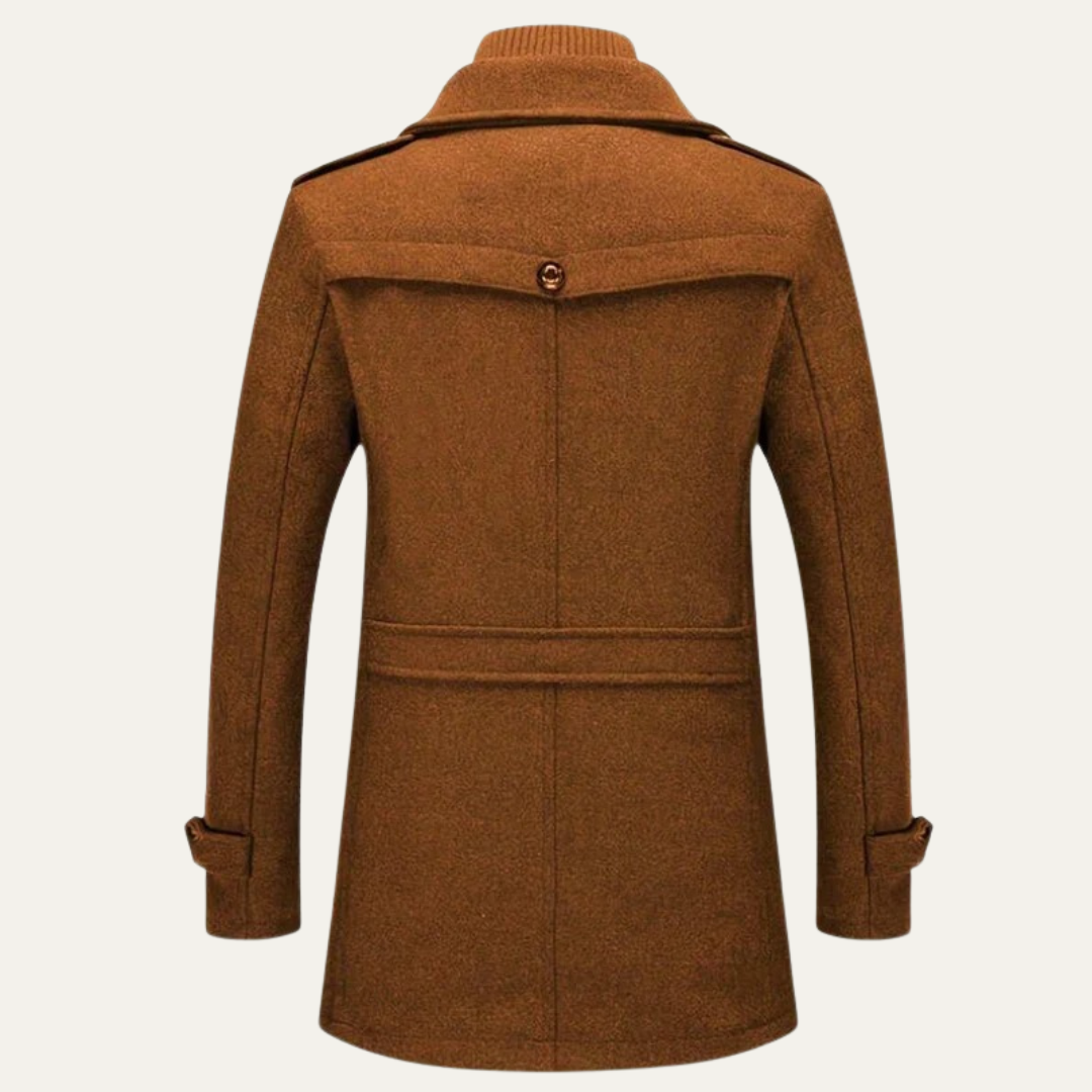 Men’s Military Inspired Wool Blend Mid Thigh Topcoat