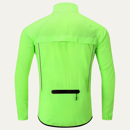 Men’s Reflective High Collar Full Zip Cycling Jacket