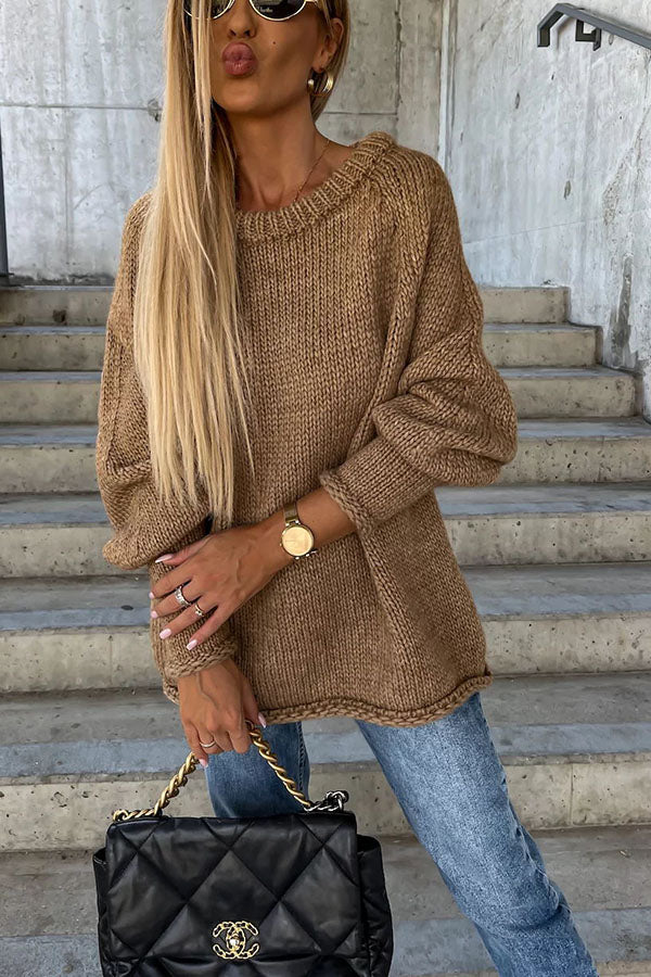 Soft Oversized Crew Neck Cashmere Sweater