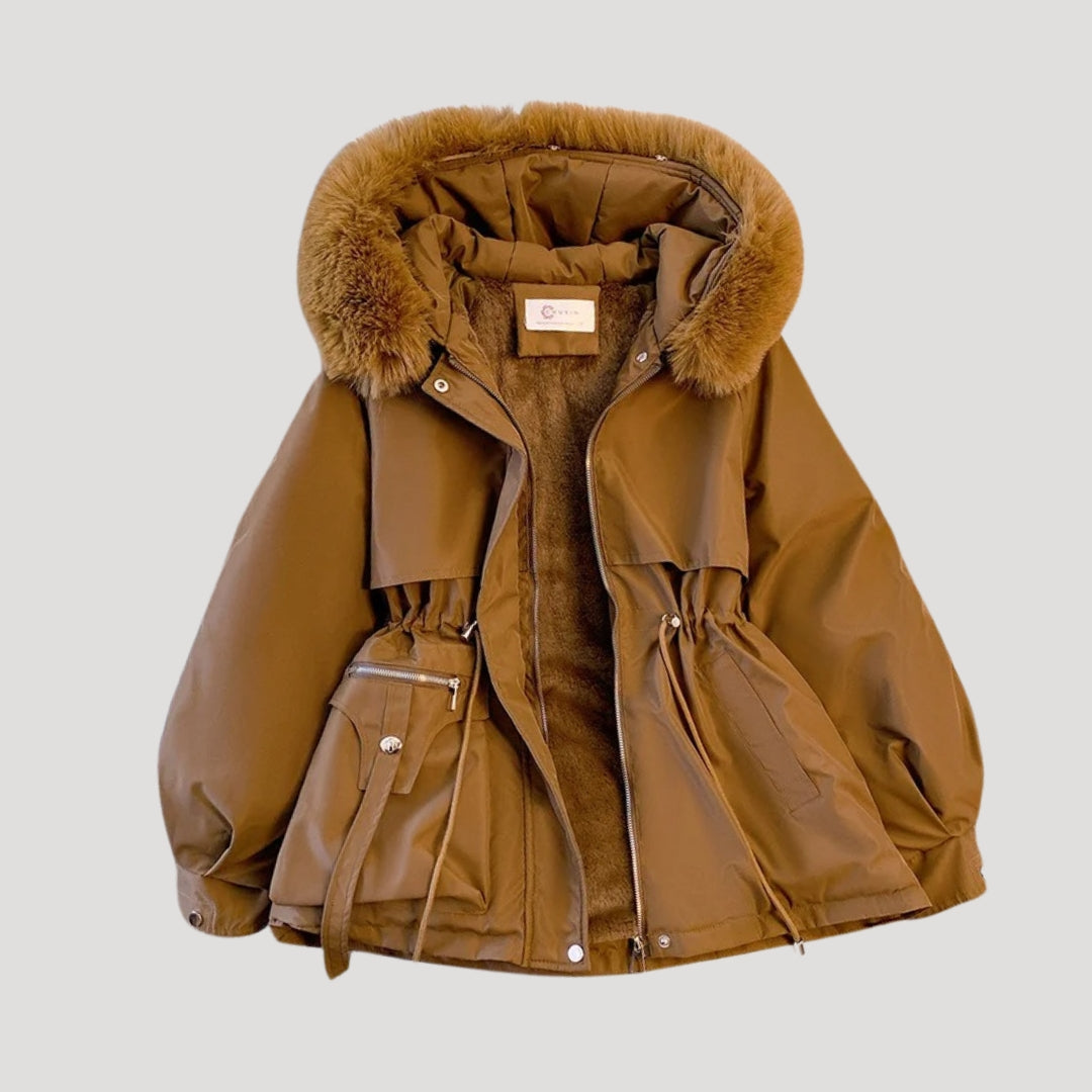 Warm Faux Fur Hooded Women's Parka Coat