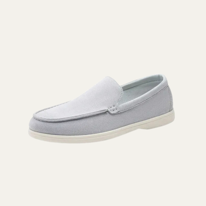 Men’s Suede Driving Moccasins with Metal Keeper Detail
