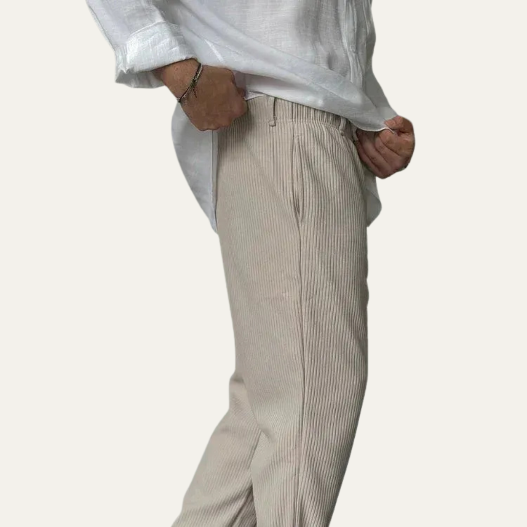 Men’s Wide Leg Rib Knit Lounge Trousers