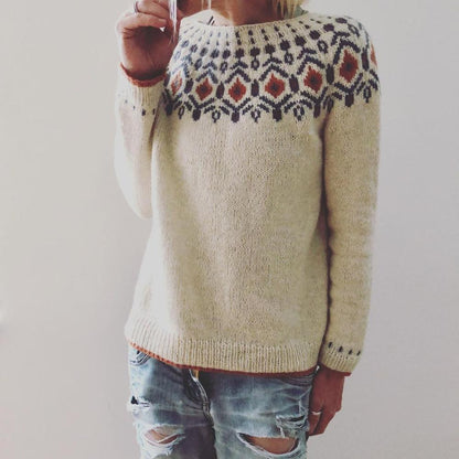 Maaike | Stylish women's sweater with geometric pattern | Warm and comfortable