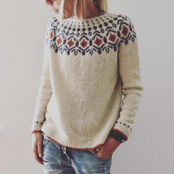 Maaike | Stylish women's sweater with geometric pattern | Warm and comfortable