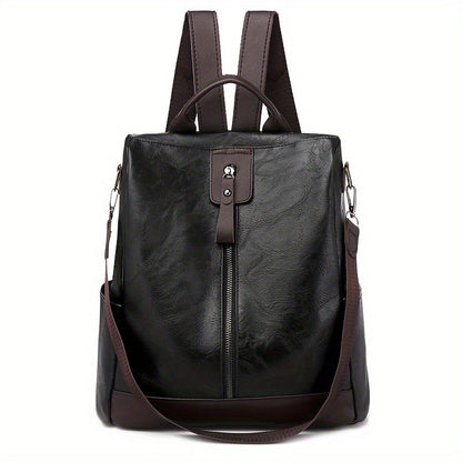 Bag backpack for women made from vegan PU leather with a secure design