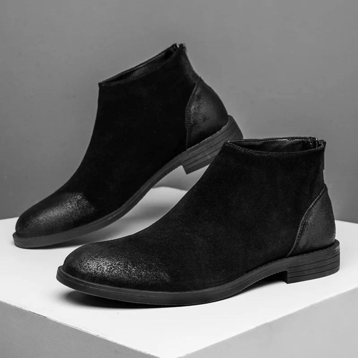 The Villefranche Men’s Trendy Vintage Suede Chelsea Boots