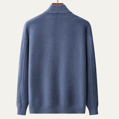 Men’s Shawl Collar Cashmere Cable Knit Cardigan