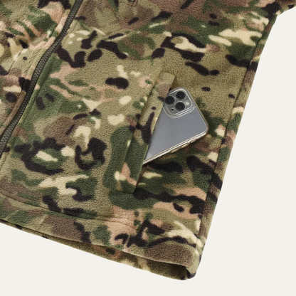 The Lecco Men’s Warm Outdoor Zip Up Fleece Camouflage Jacket