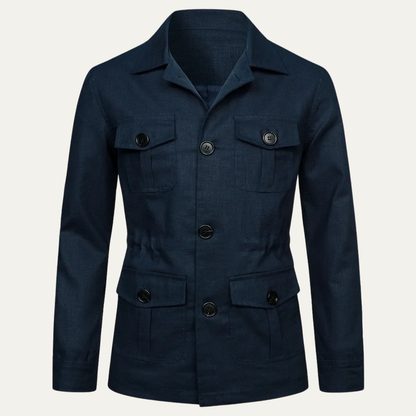The Tuscania Men’s Casual Double Breasted Lightweight Cotton Jacket