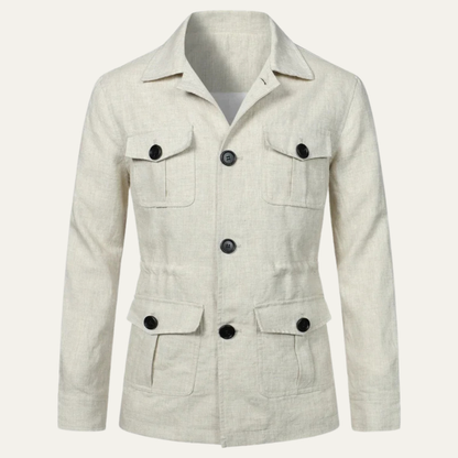 The Tuscania Men’s Casual Double Breasted Lightweight Cotton Jacket