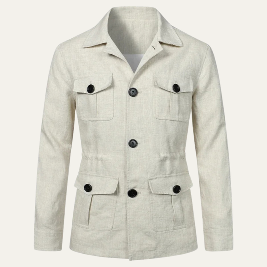 The Tuscania Men’s Casual Double Breasted Lightweight Cotton Jacket