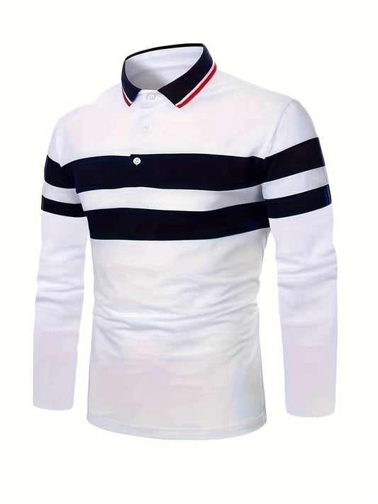 Christopher Men's Casual Long-Sleeve Colorblock Shirt