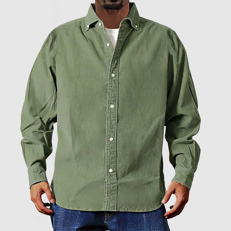 Beige Corduroy Overshirt by Vox