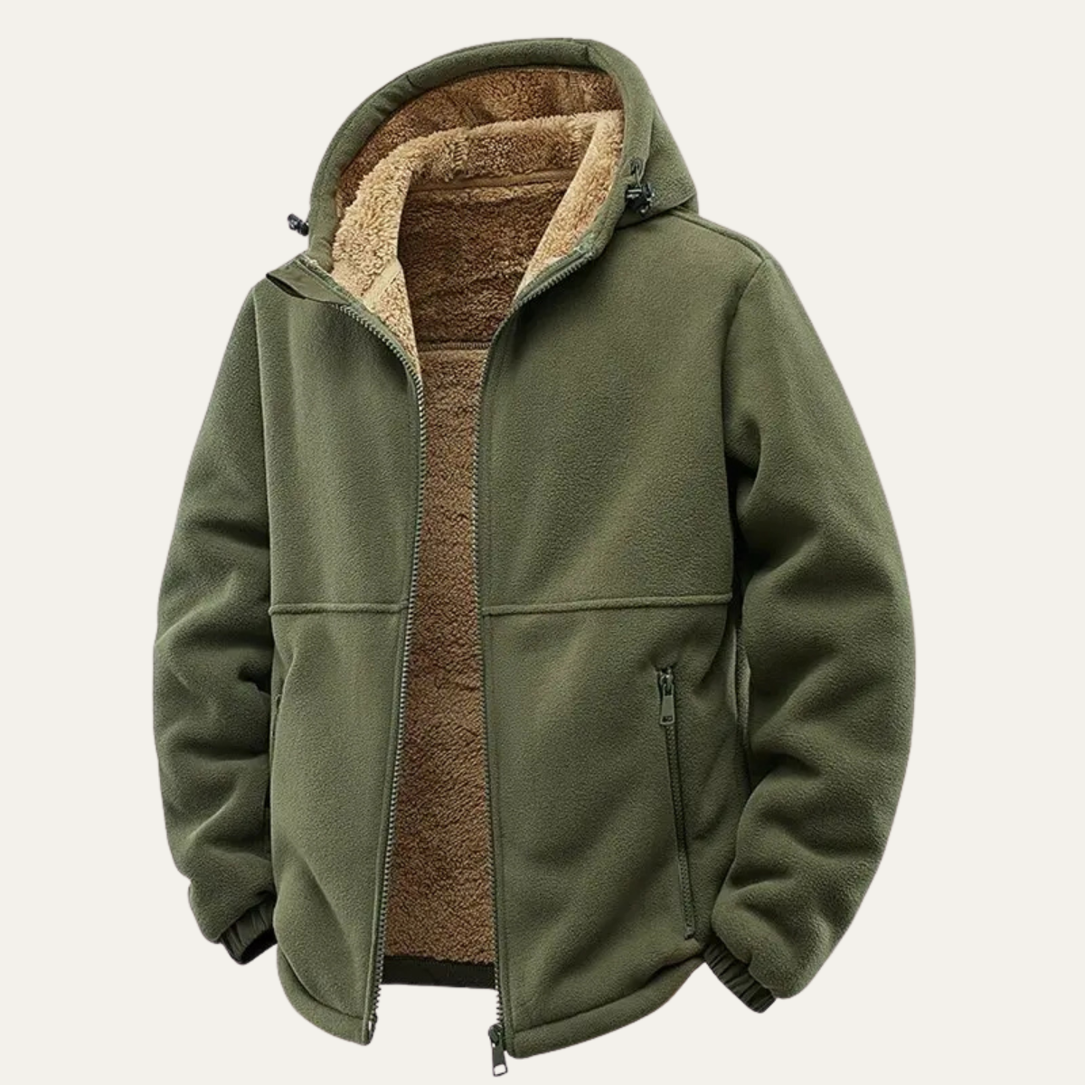 The Moscova Men’s Thick Warm Sherpa Zip Up Hooded Jacket