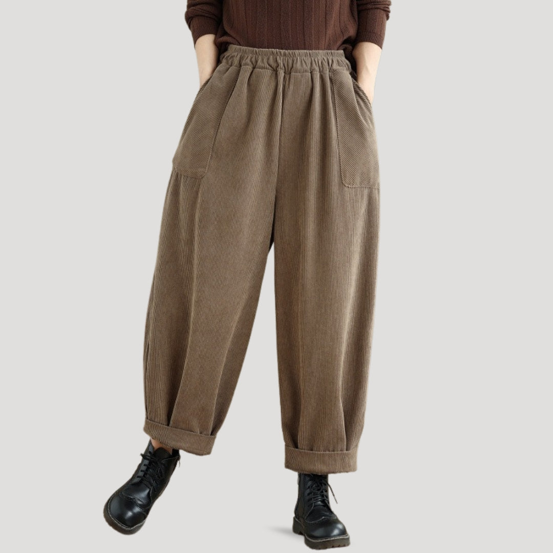 Comfortable High Waist Corduroy Wide Leg Pants