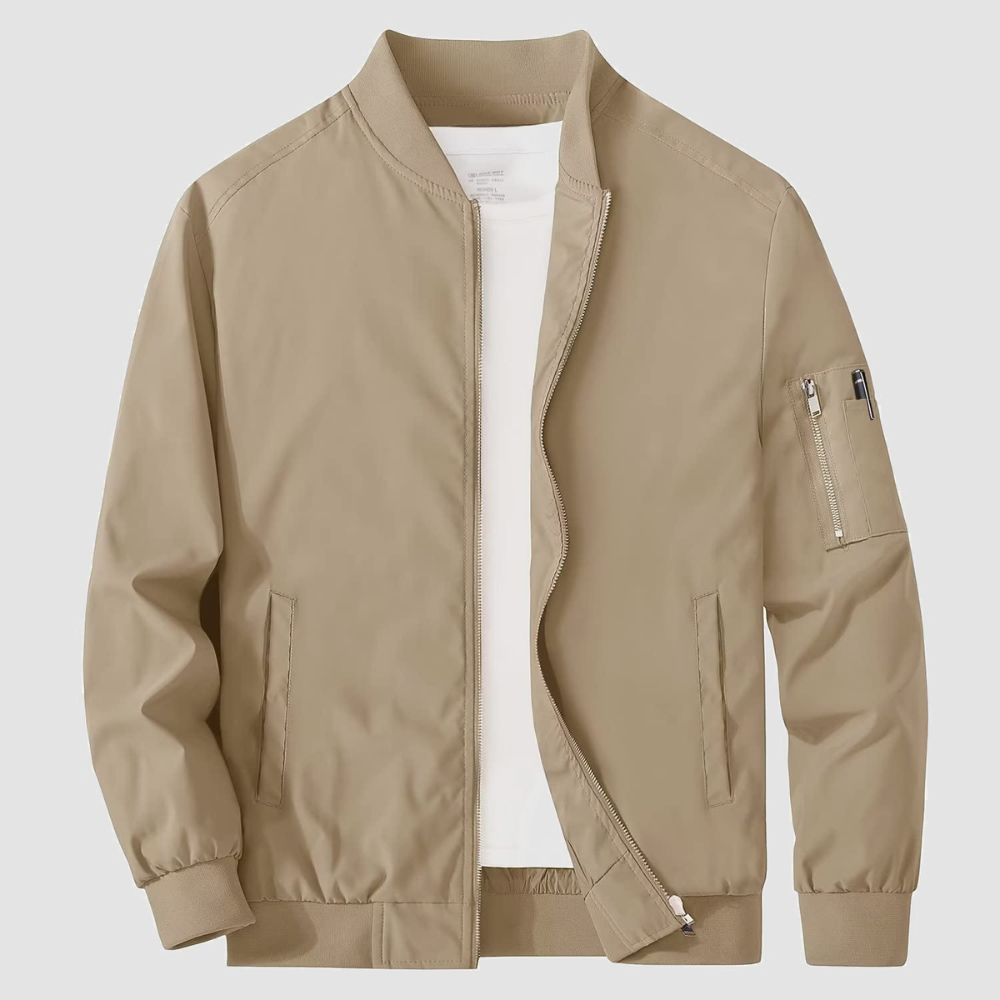 Men’s Classic Full Zipper Bomber Jacket
