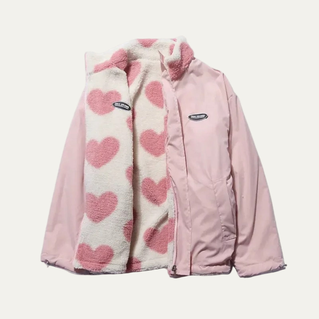 Women’s Reversible Plush Heart Lined Jacket